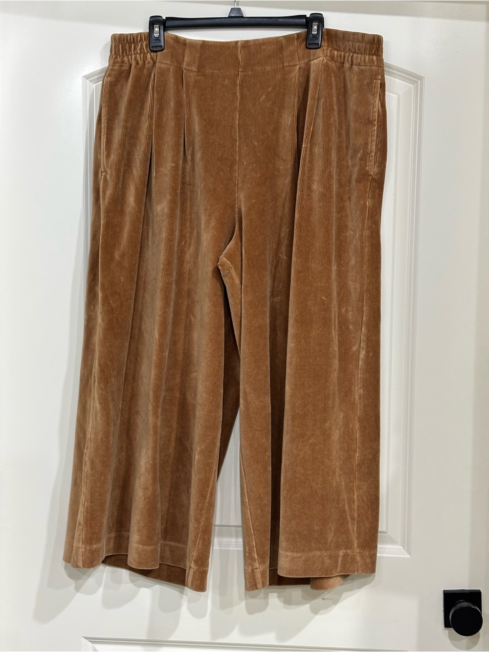 Madewell Women’s Camel Velvet Skort-Style Wide Leg pants